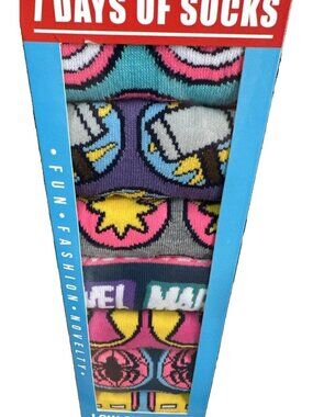 Womens Marvel 7 Day Low Cut Socks 4-10 Hero Funny Silly Socks Gift Mothers Day